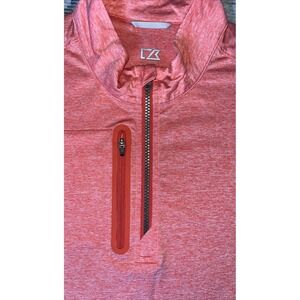 Cutter & Buck DryTec Heathered Orange Stealth 1/4‎ Zip Golf Pullover Size Large